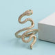 18K Gold Plated Snake Cubic Zirconia Copper Ring R2745