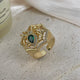 18K Gold Plated Spider Cubic Zirconia Copper Ring R2746