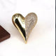 18K Gold Plated Heart Shaped Cubic Zirconia Copper Ring R2750