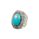 Turquoise Rhinestone Alloy Rings R2785