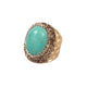 Pave Turquoise Like Alloy Ring R2787