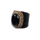 Onyx Rhinestone Leather Rings R2790