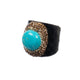 Turquoise Rhinestone Leather Rings R2791