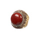 Red Jasper Rhinestone Alloy Rings R2798