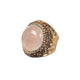 Rose Quartz Rhinestone Alloy Rings R2807