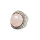 Rose Quartz Rhinestone Alloy Rings R2807