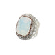 Rectangular Crystal Alloy Rings R2814 - Sliver