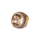 Round Crystal Alloy Rings R2818 - Gold