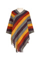 Multicolor Striped Poncho S0136