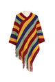Multicolor Striped Poncho S0136