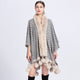 Animal Print Fur Collar Check Cape S0142