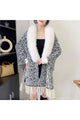 Animal Printed Fur Collar Shawl S0185