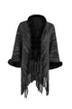 Collar Knitted Shawl S0218-Black