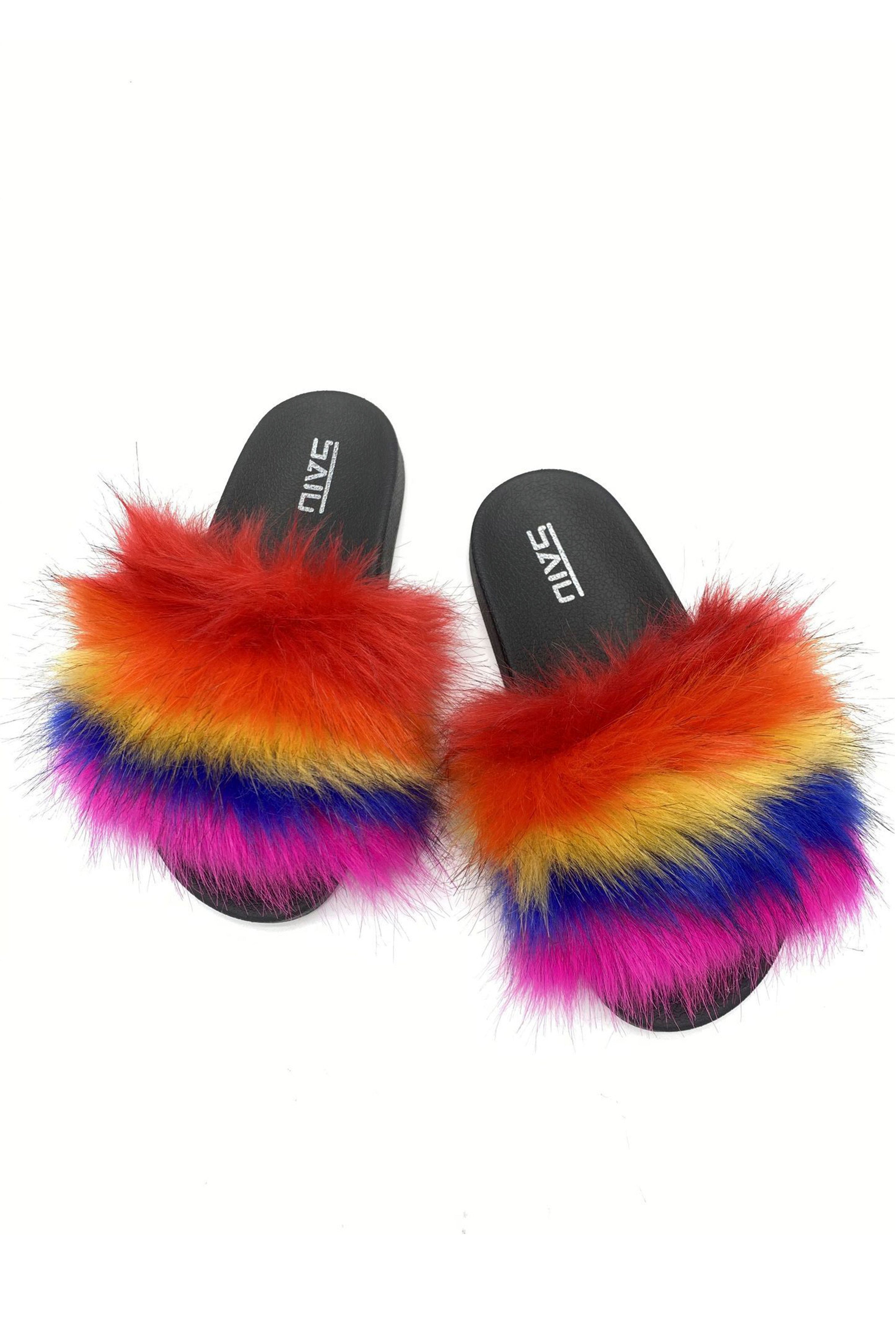 Rainbow Furry Sandal SH0046 37