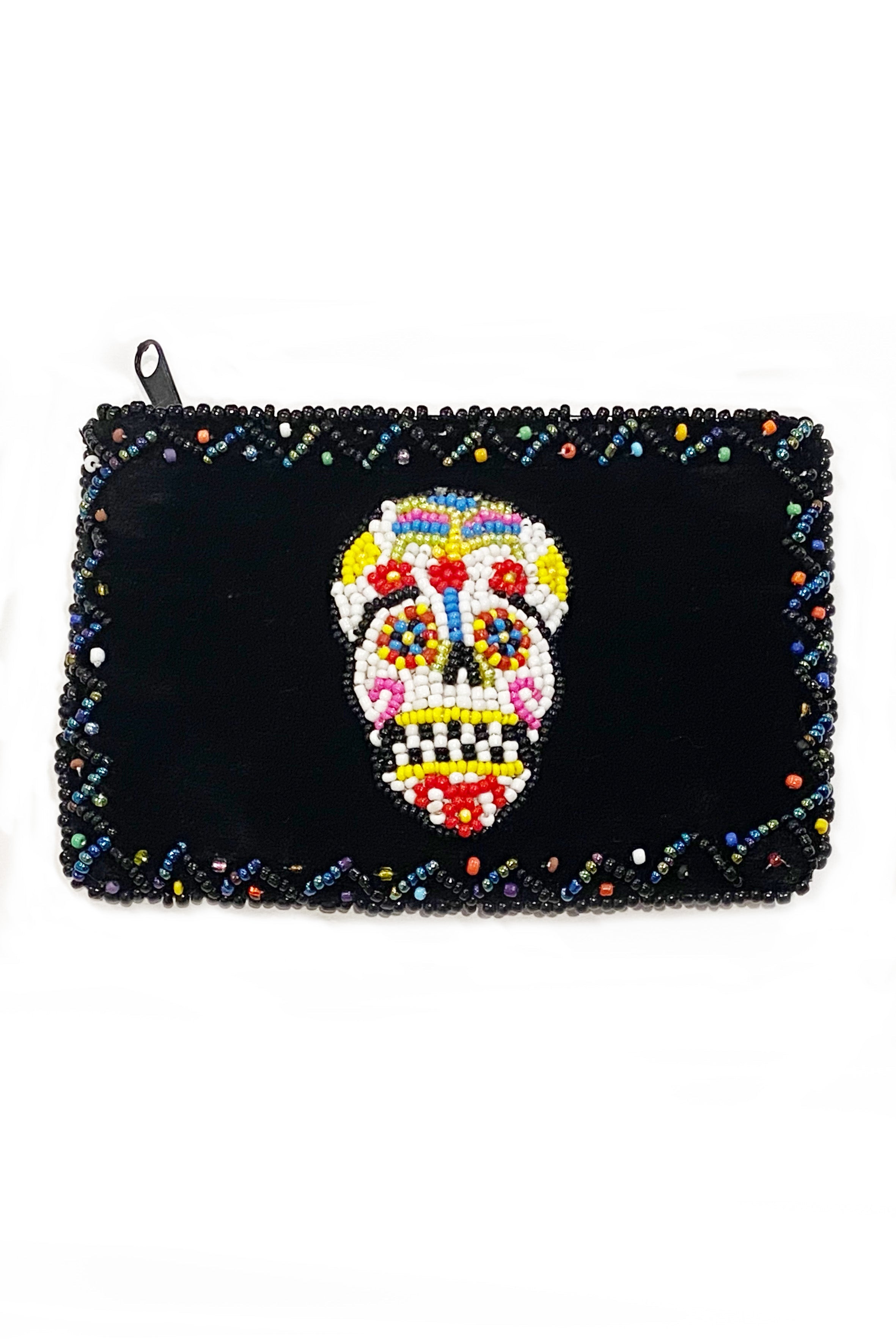 Velvet skull purse sale