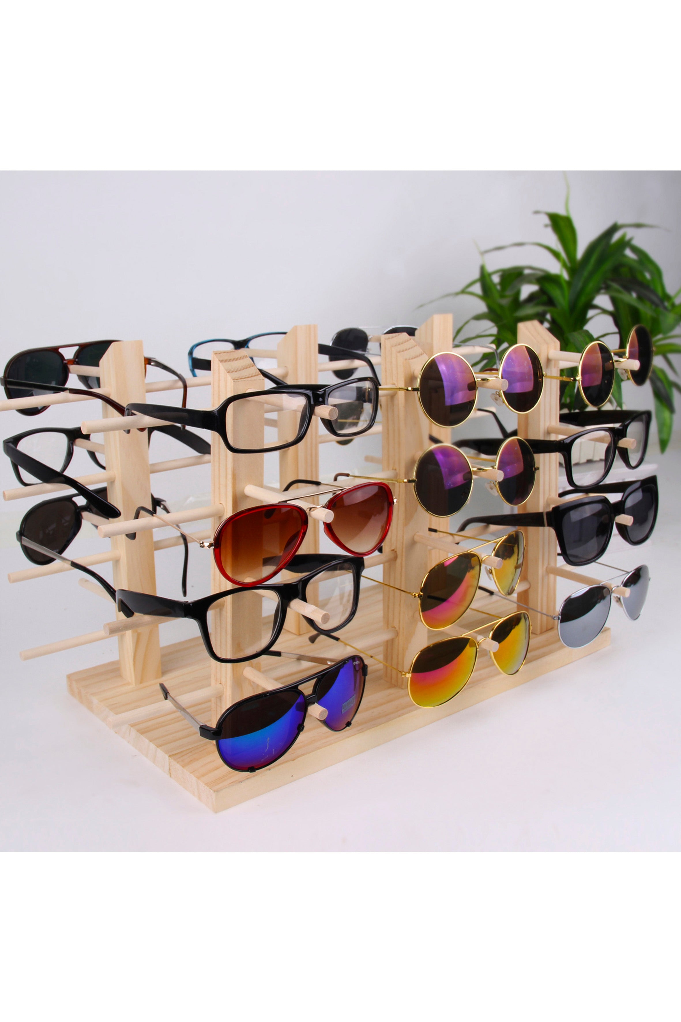 24 Bit Glasses Wooden Display W1586