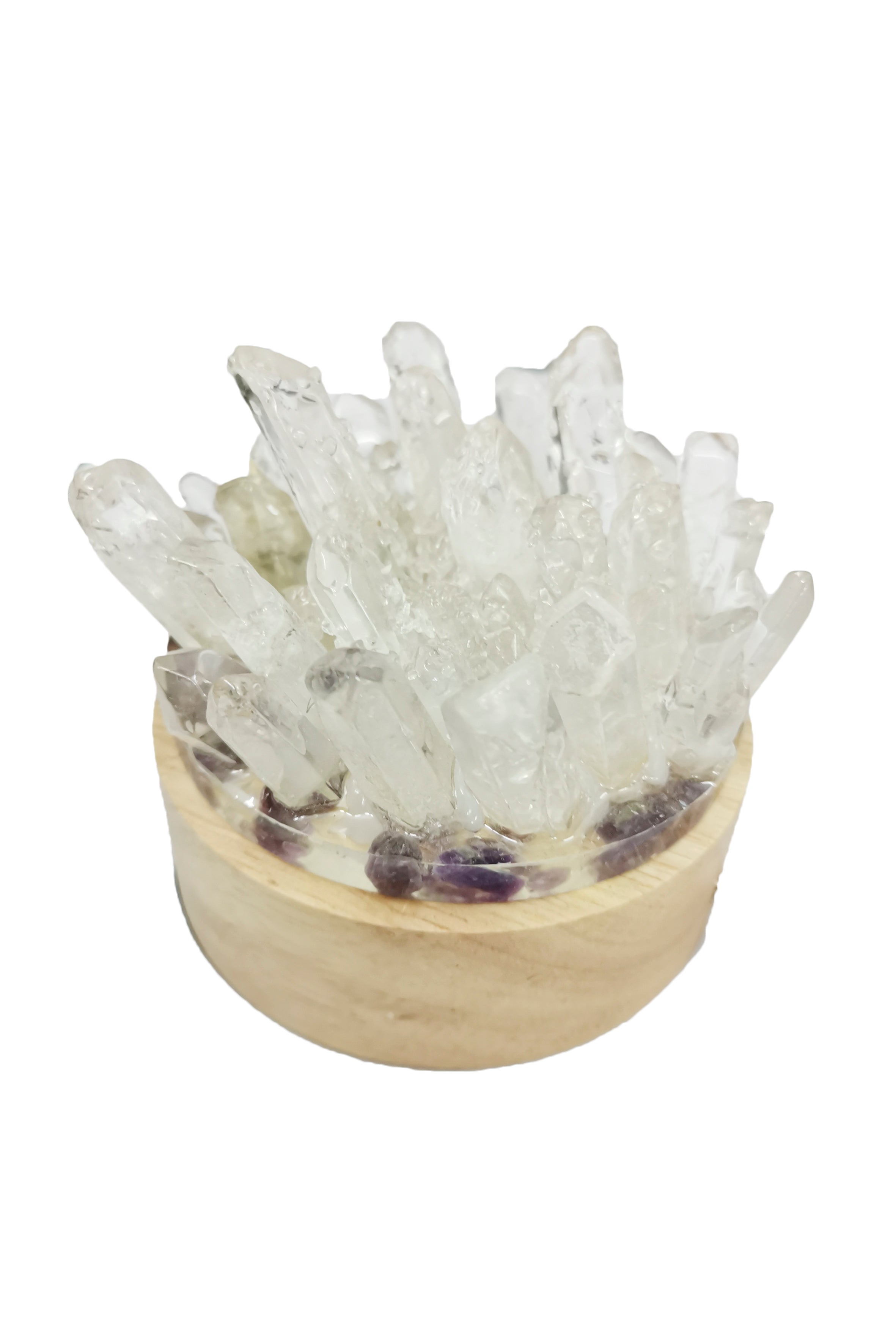 Irregular Clear Quartz LED Light Display W1669