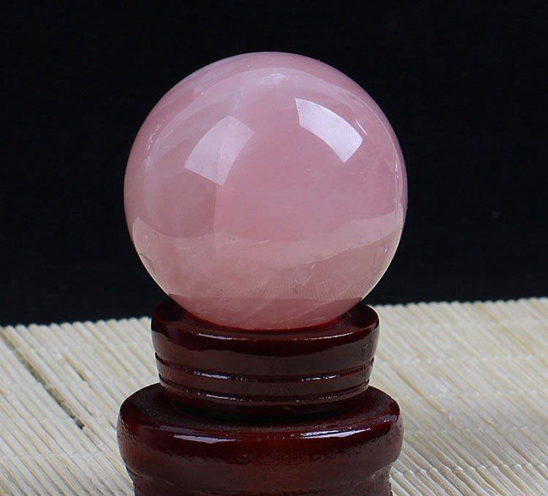 12 CM Rose Quartz Stone Ball Ornament W1698