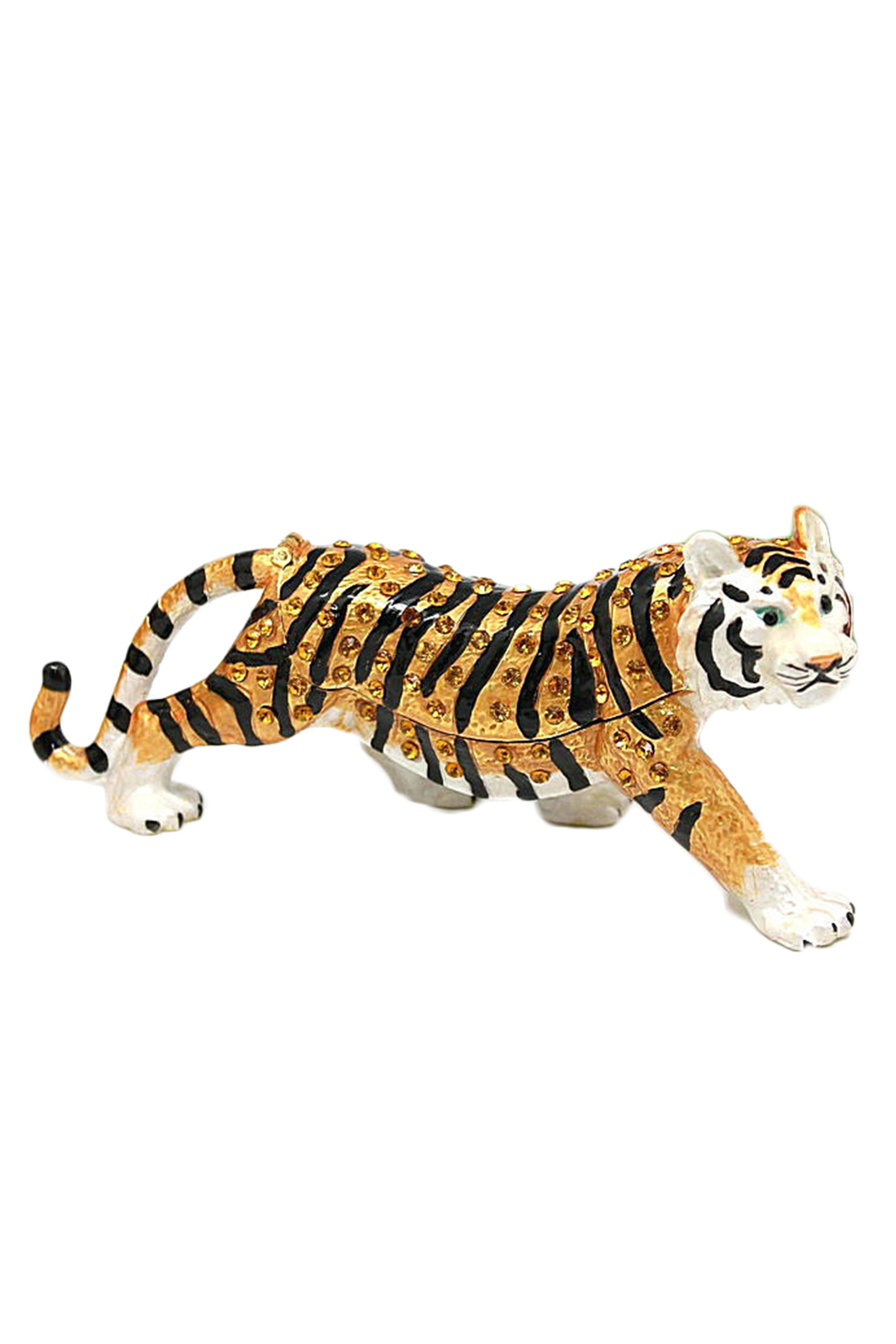 Adorno para joyero de aleación de tigre esmaltado W1778