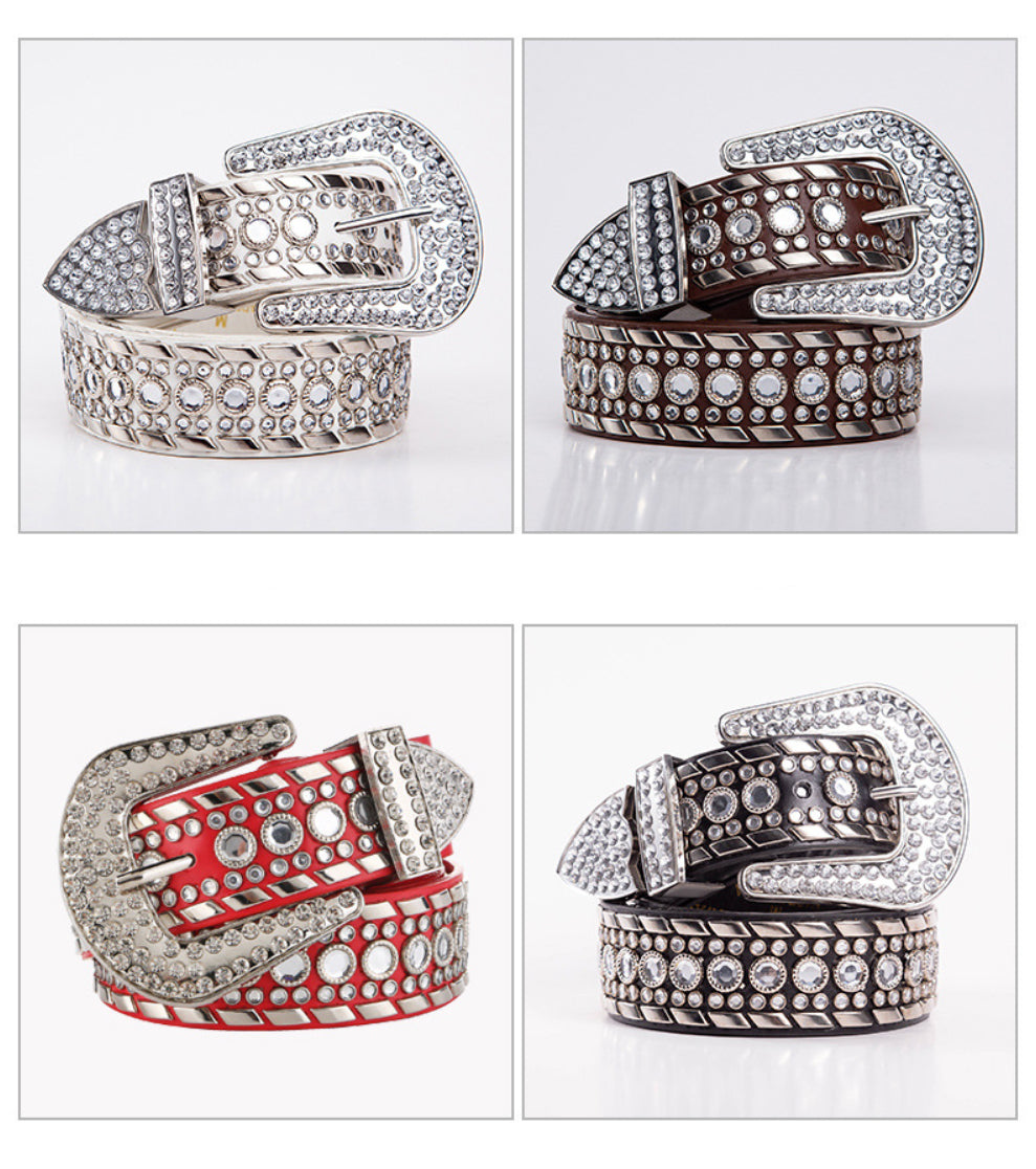 Rhinestone Leather Belt WA0211 – Ole