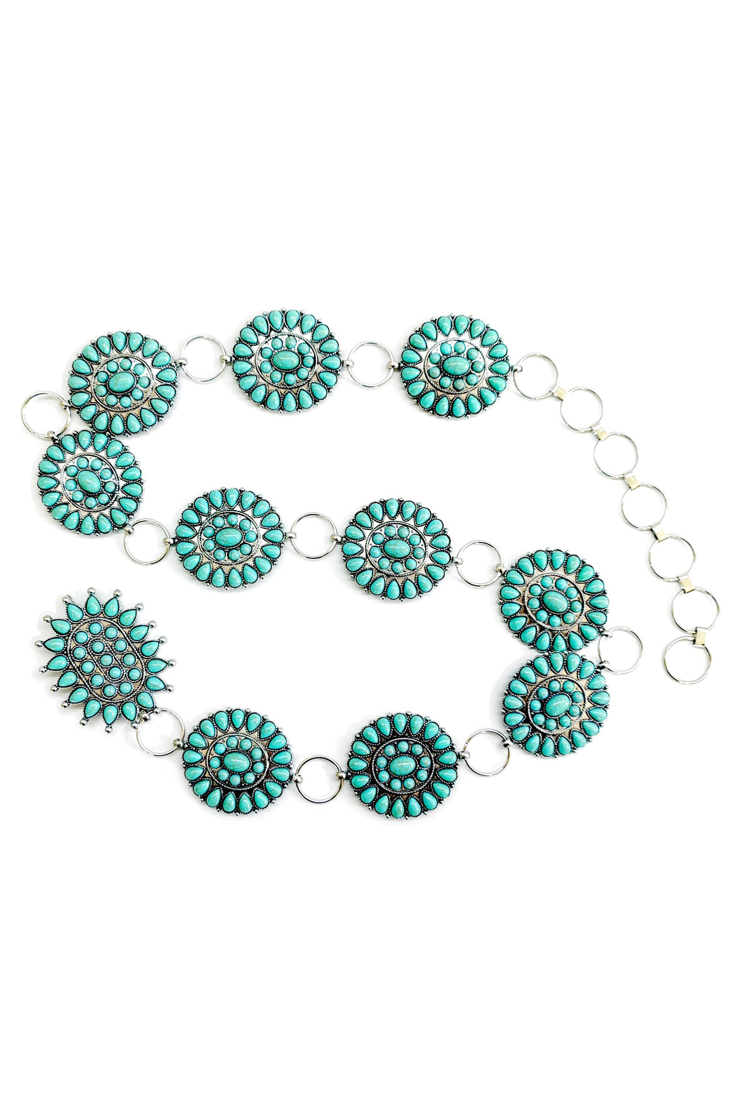 Cadena de cintura con parche turquesa WA0243