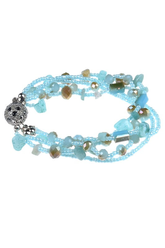 Juego de pulseras de cristal con hebras B1765