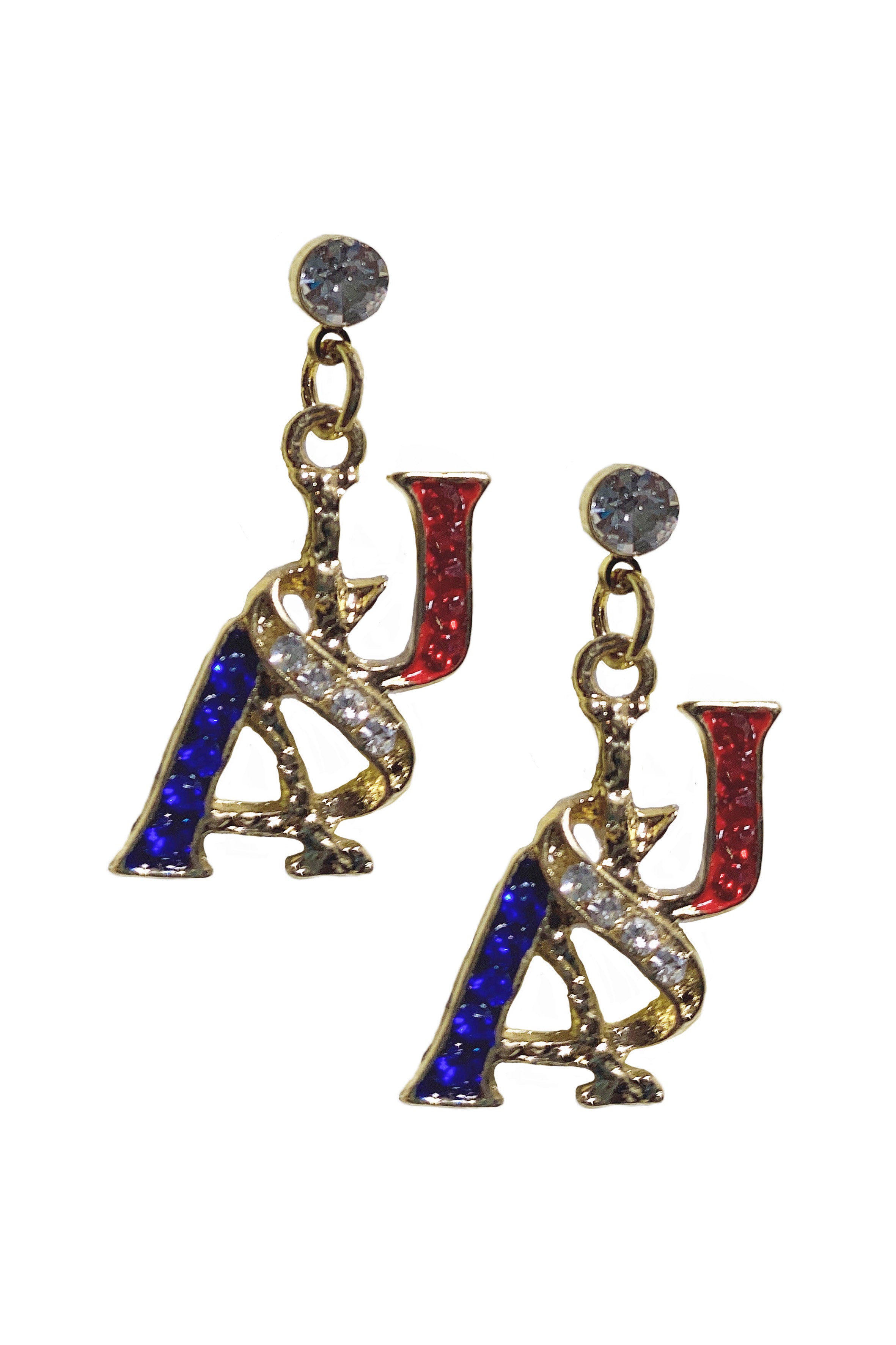 Crystal Dotted U.S.A. Earrings E1839