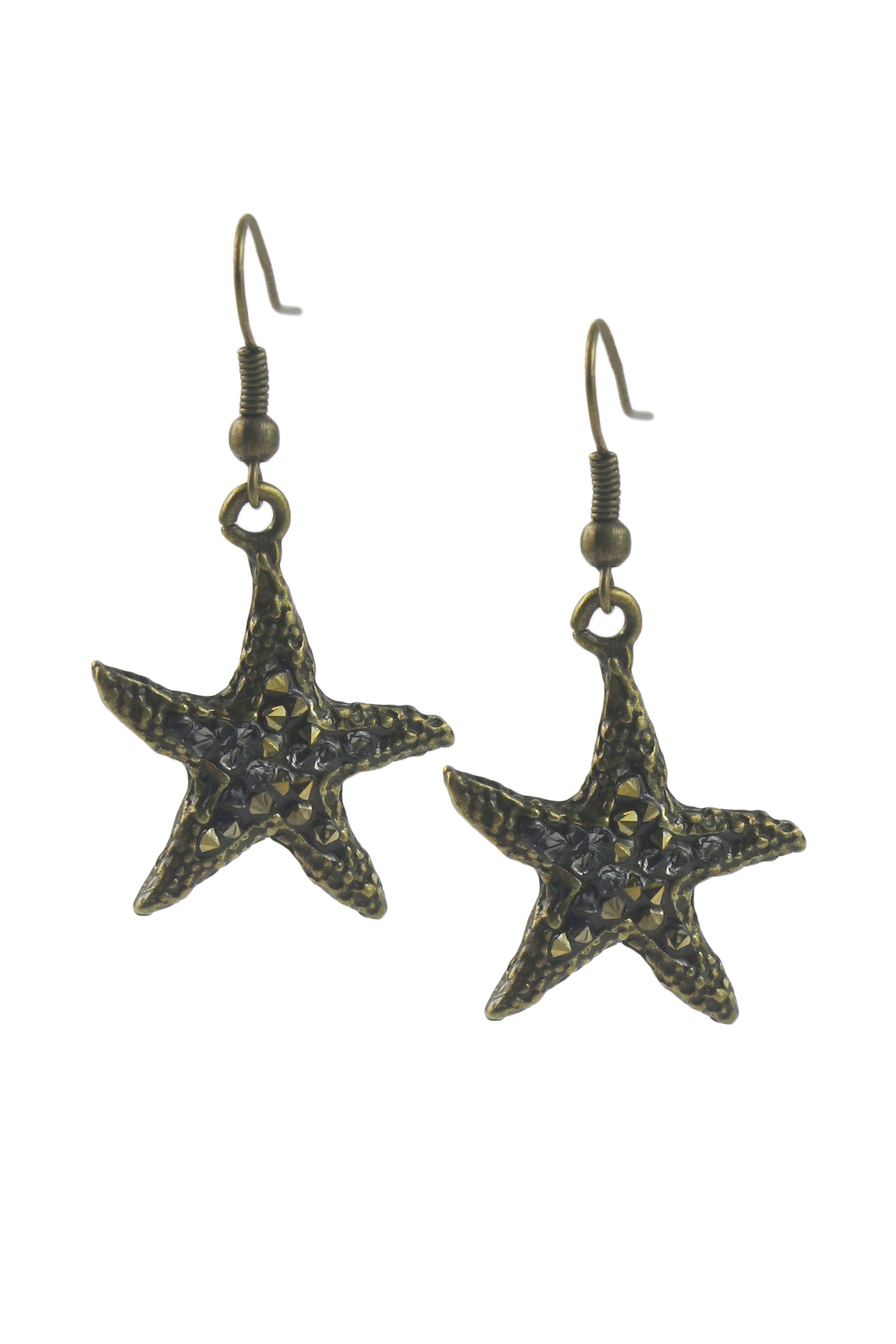 Women Crystal Starfish Drop Earrings E1949