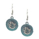 Vintage Blue Tone Silver Mermaid Drop Earrings E2058
