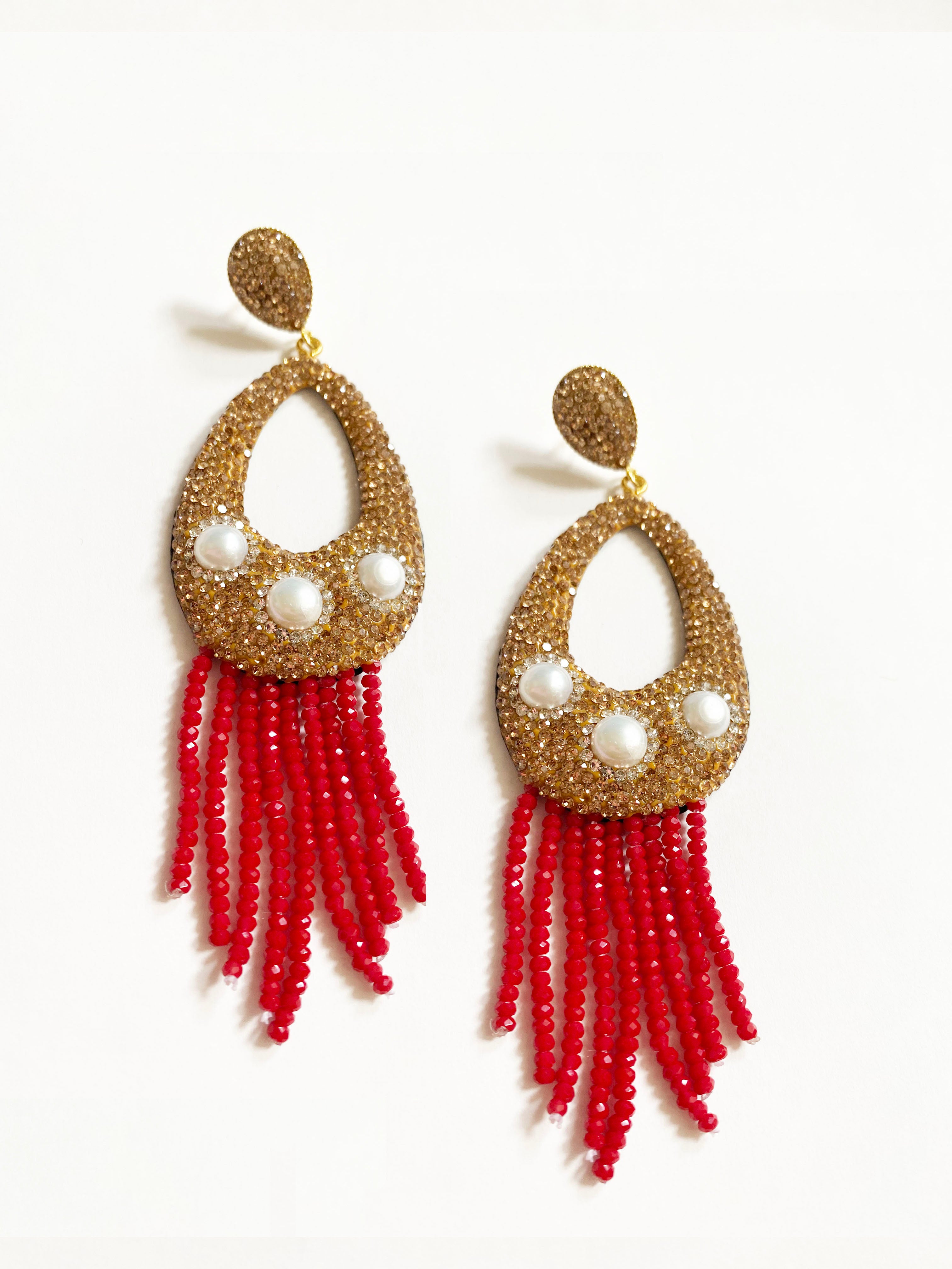 Teardrop Freshwater Pearl Drop Earrings E2799